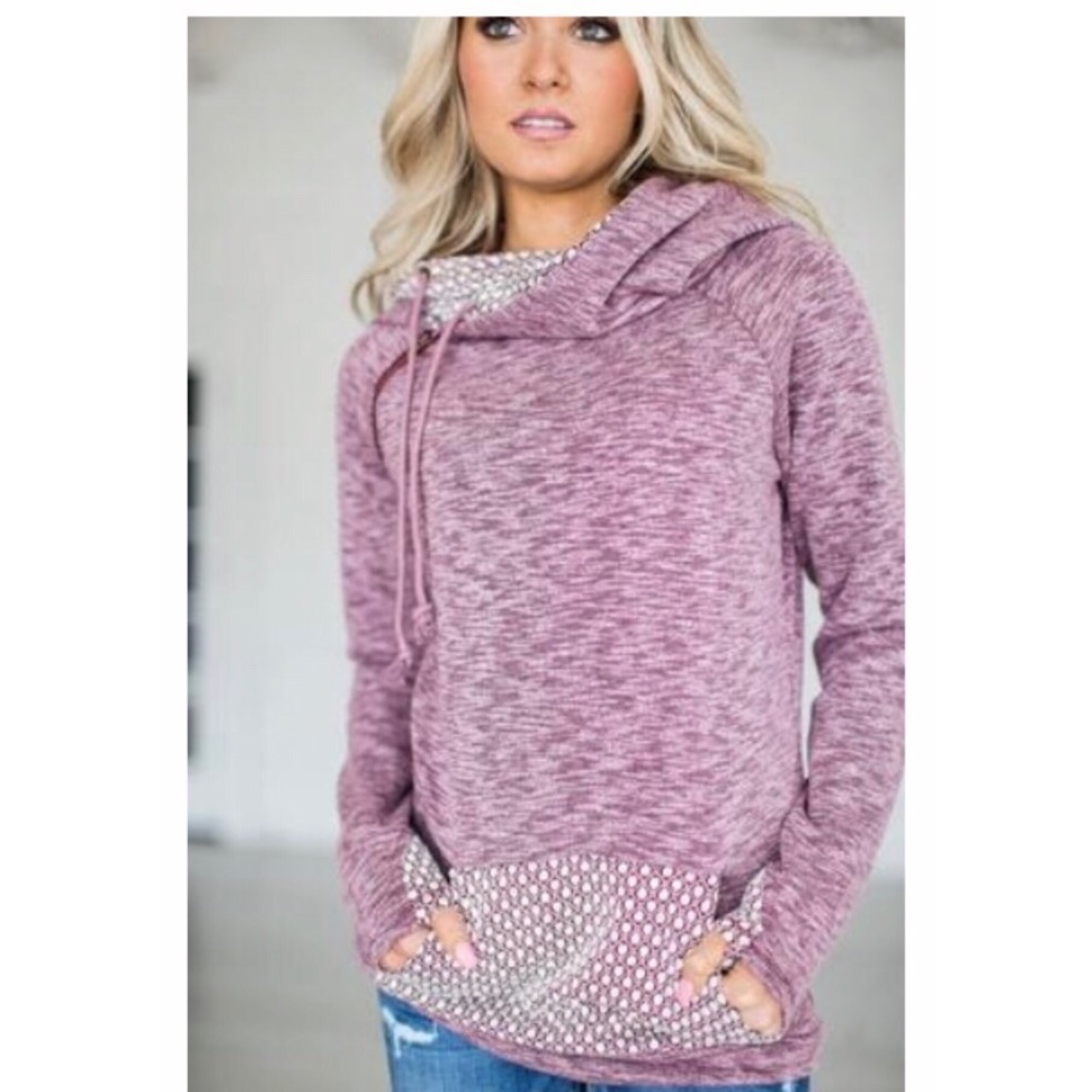 Ampersand Avenue DoubleHood Hoodie in Sugar Plum